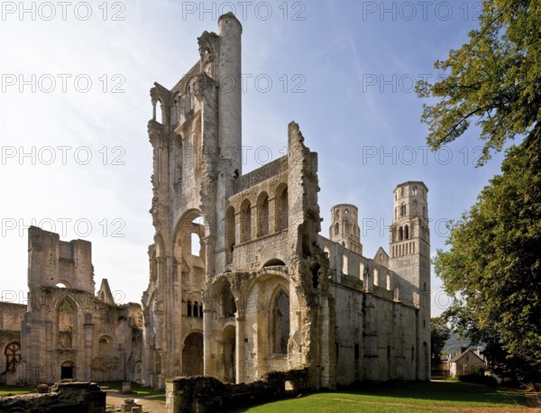 Begun in 1040, destroyed from 1562, view from north-east, remains of crossing tower and transept in