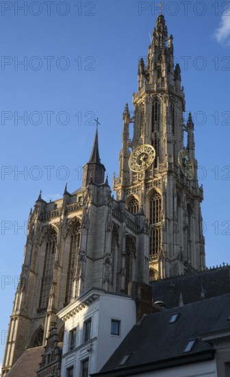 Antwerp, Cathedral of Our Lady 14-16th century View from south North tower 123 m high, St., Saint,