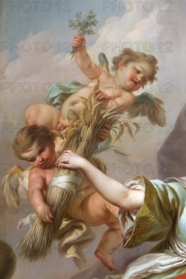 Wall painting by Stefano Torelli: Allegorical figures of the virtues of the councillors