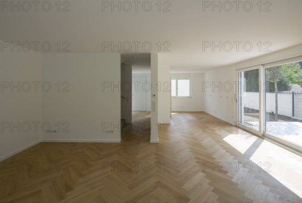 Krefeld, Rott housing estate, Reymann Architekten 2018, house no. 6, living room