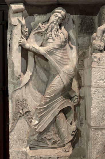 Souillac, former abbey church of Sainte-Marie, portal sculptures, relocated to the interior in the