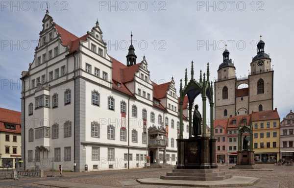 Town hall 16th century by Sebastian Krüger, town church 14th-16th century, in front