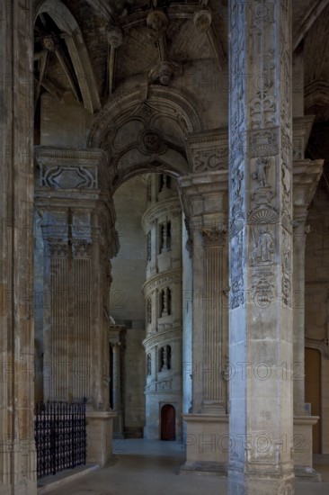 View from the south aisles to the west into the basement of the unfinished south tower, St., Sankt,