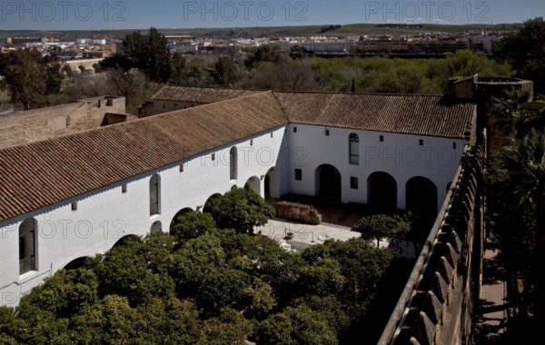 Córdoba, Alcázar de los Reyes Christianos. Fortress of the Christian Kings. View of the inner