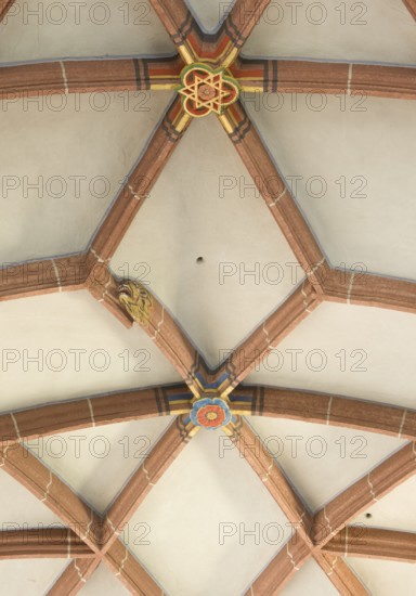 Detail of the vaults in the nave, vault rib with error, wrong calculation, wrong angle, fault, St.,