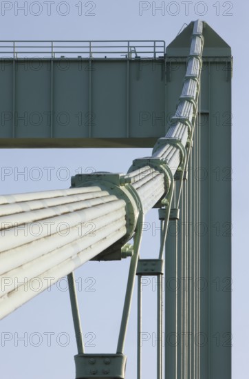 Rhine bridge Cologne-Rodenkirchen, detail pylon and cables