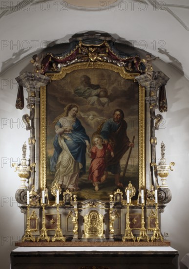 Spindlhof Castle, small chapel. Castle chapel with the rare patron saint of the Holy Family.