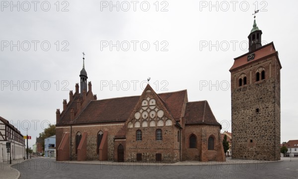 View from the south, on the right market tower, St., Sankt, Saint