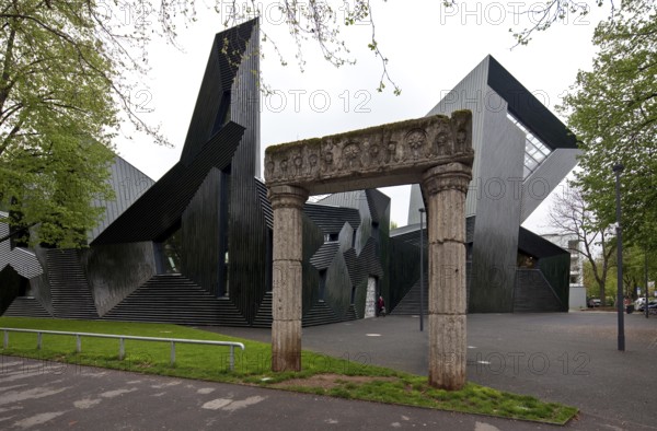 Built 2008-2010 by Manuel Herz, exterior view, spolia from the forecourt of the previous building
