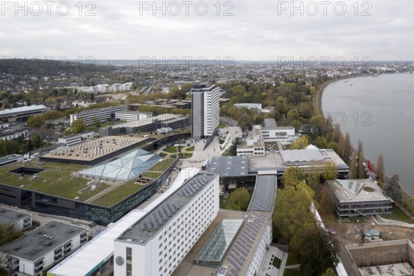 View of the Federal Palace and Congress Centre from the former Langer Eugen tower block to the