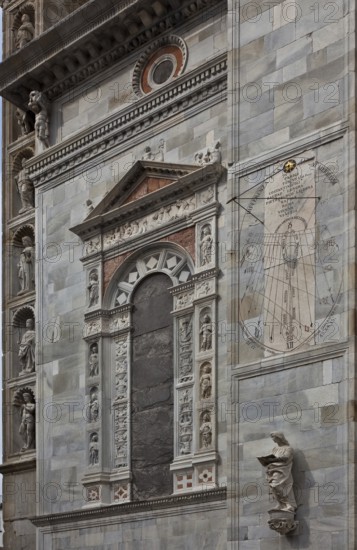 Italy Como Cathedral Gilded blind window on the south side of the west building c. 1500 accompanied