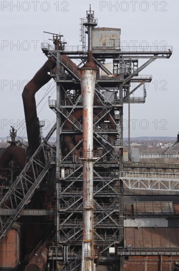 Former Thyssen AG steelworks, view from blast furnace 5 to blast furnace 2