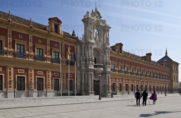 Seville, San Telmo Palace. San Telmo Palace. Facade from 1757