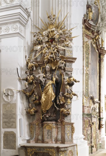 Left altar on the choir arch, Mother of God Mary, 1688, St., Saint, Saint
