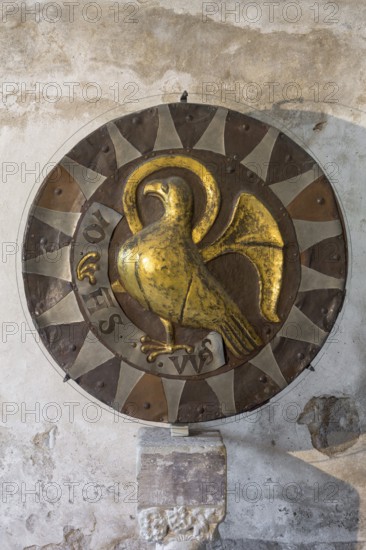 Constance, Minster, Romanesque gold disc in the crypt, St John's disc with eagle