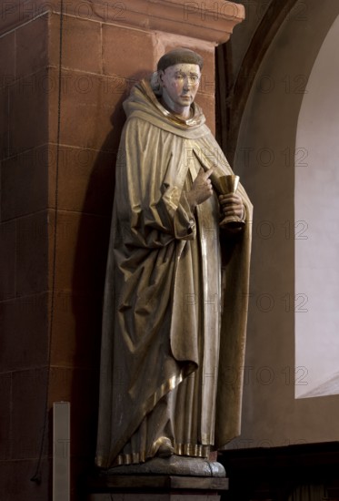 Late Gothic figure of Hermann Joseph in a white coat, St., Saint, Saint