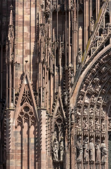 Strasbourg Cathedral, Cathédrale Notre-Dame de Strasbourg, west façade, detail