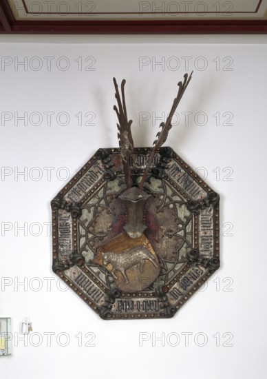 Nuremberg, Protestant parish church of St Jokob. Death sign in the Deutschordensrittersaal, St.,