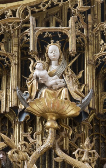 Marienretabel in the Marientidenkapelle, upper right wing: Blossom with Mother of God with child,