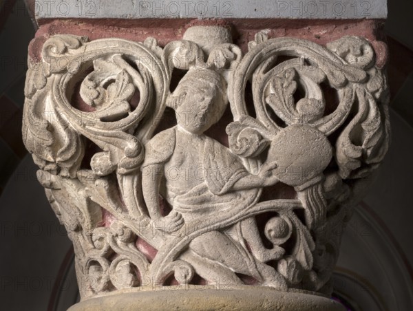 Brauweiler near Pulheim, St Nicholas Abbey Church, St Bernard's Chapel, capital on the central
