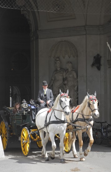 Vienna, Heldenplatz, entrance to the Leopoldine Wing of the Hofburg Imperial Palace Palace