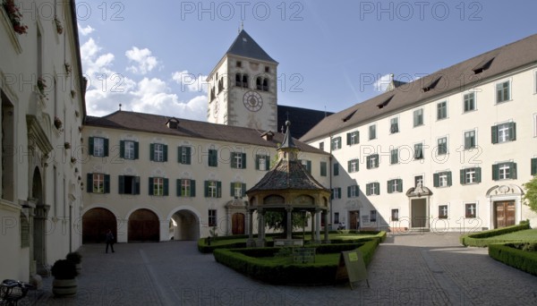 Italy S-Tyrol Neustift b Brixen Hof m Wunderbrunnen. The Neustift monastery is a monastery of the