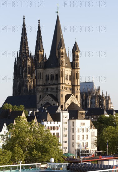 View from the Severinsbrücke bridge, behind it the cathedral, St., Sankt, Saint