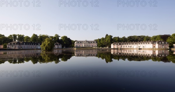 Castle park, view over the castle pond to the castle
