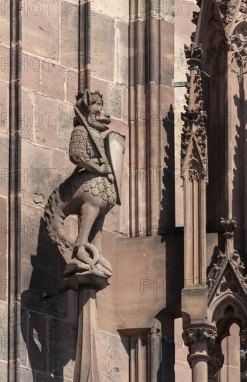 Strasbourg Cathedral, Cathédrale Notre-Dame de Strasbourg, south side, mythical creature on a