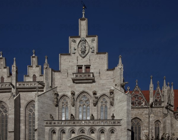 Mühlhausen, St Mary's Church. Partial view from south-east southern transept gable m so-called