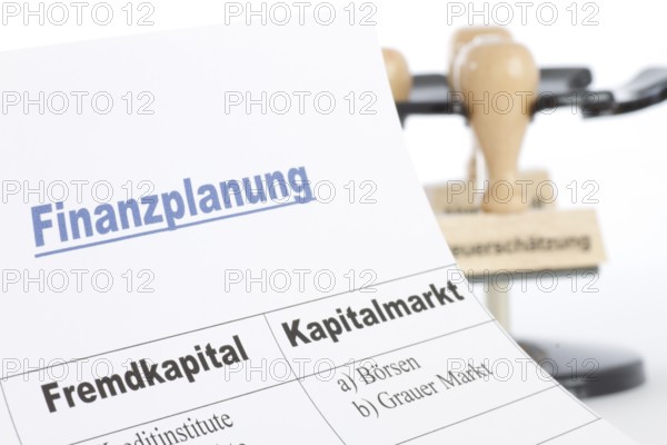 Financial planning, debt capital, equity capital, capital market, financing, tax estimate, stamp