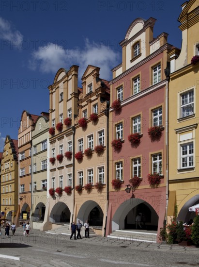 Arbour houses on the north-east side of the market square, view from the south-east, reconstruction