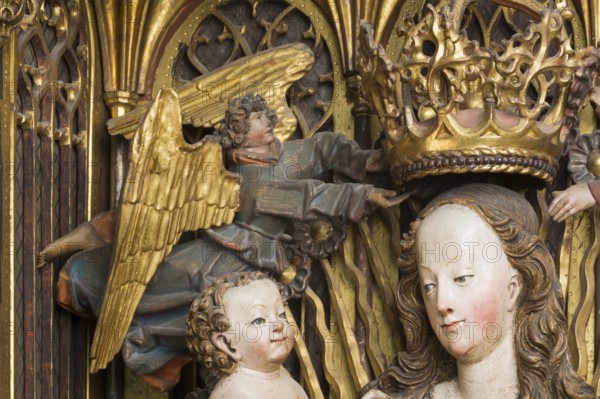 Marian altar (rosary altar) from the Heilig-Geist-Hospital, Lübeck or Hildesheim around 1525, angel