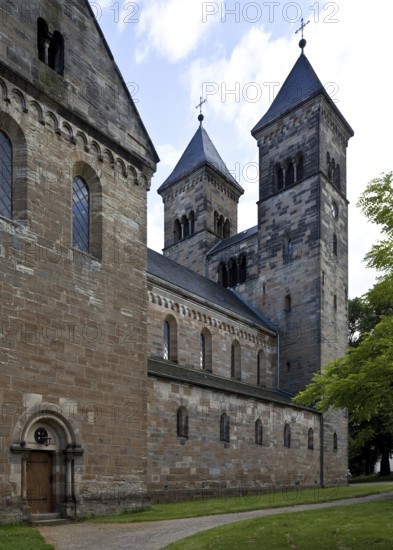 View from north-east, reconstruction of nave and towers 1855-66 by Ferdinand von Quast, St., Sankt,