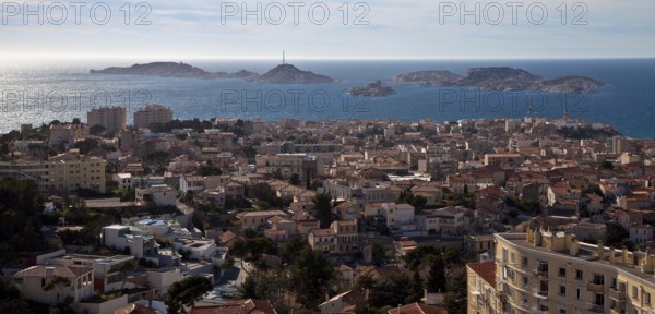 Marseille, view from the Basilique Notre-Dame-de-la-Garde to the Frioul Islands