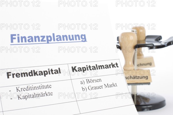 Financial planning, debt capital, equity capital, capital market, financing, tax estimate, stamp