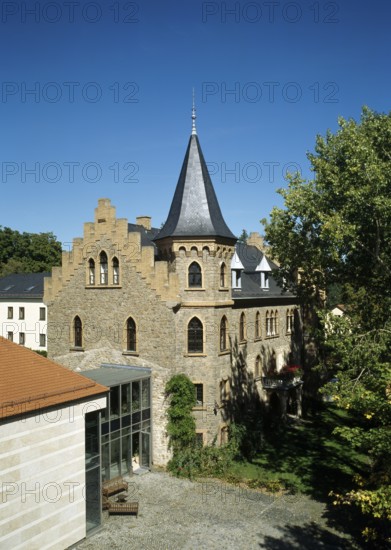 Spindlhof Castle, view from the south-east. Manor house from 1570, rebuilt in 1894 in neo-Gothic