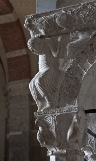 Italy Milan Milan Church of San Ambrogio 12th century Marble pulpit composed of Romanesque spolia
