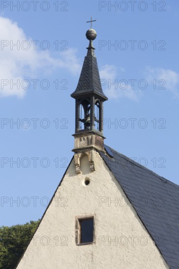 Monastery church from north-west, ridge turret with bell, St., Sankt, Saint
