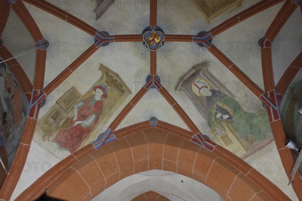 South aisle, frescoes in the 3rd bay, Church Fathers Church of St., Church of St., St., St., Saint