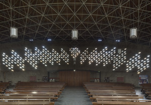 Built 1956-1958 by Josef Lehmbrock, diamond-shaped windows, St., Sankt, Saint