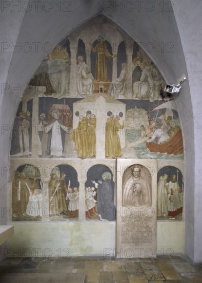 St Anton's parish church 1927 by Michael Kurz, interior, painting of the Antonius Chapel, St,