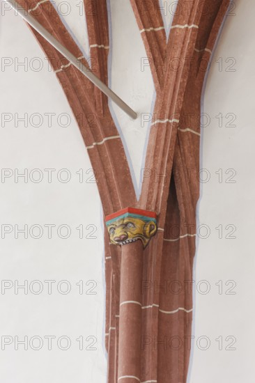 Detail on a pillar of the south wall: pillar eater, St., Saint, Saint