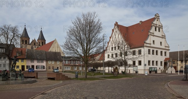 Aken (Elbe) market square with town hall. Begun in 1490 Thoroughly renovated and extended in 1907