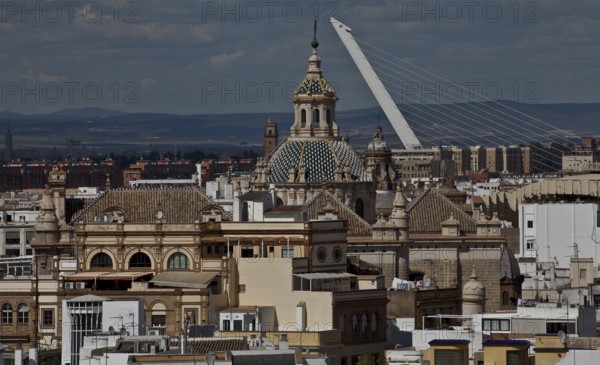 Seville, Cathedral. View from the south from the bell tower of Seville Cathedral, St, Saint, Saint