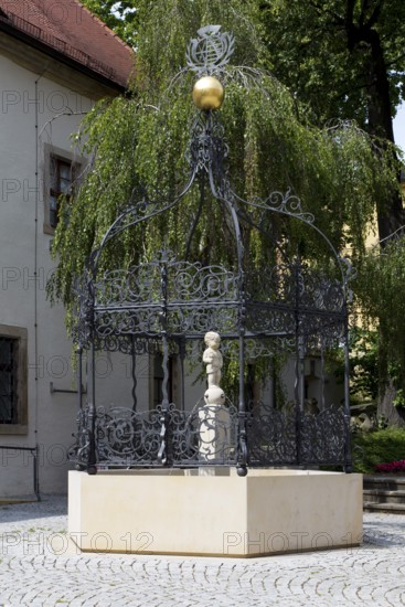 Grüner Born fountain in front of the monastery, created in 1679 by the Zittau blacksmith Michael