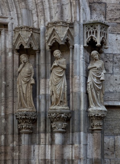Mühlhausen, Bridal Gate of St Mary's Church. Bride's Gate on the north transept gable right vault