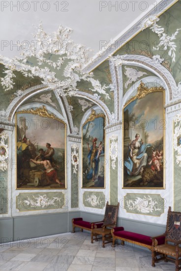 Wall painting by Stefano Torelli: Allegorical figures of the virtues of the councillors