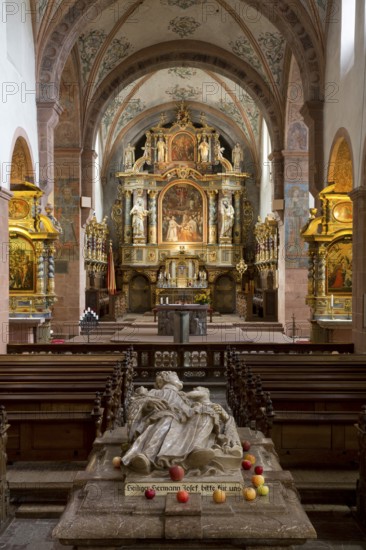 View to the east with tomb of Hermann-Joseph, St., Sankt, Saint