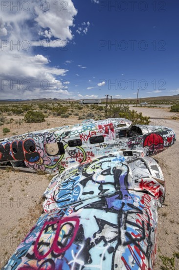 Aircraft wreck near Goldfield, Nevada, USA, North America